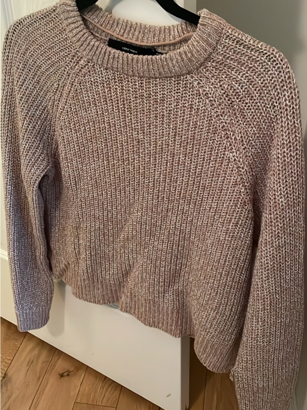 Vero Moda tan Knit Sweater - Cozy Ribbed Crewneck